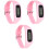 3 Pcs Silicone Smart Pedometer Band For Running Walking Pink 3