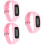 3 Pcs Silicone Smart Pedometer Band For Running Walking Pink 7