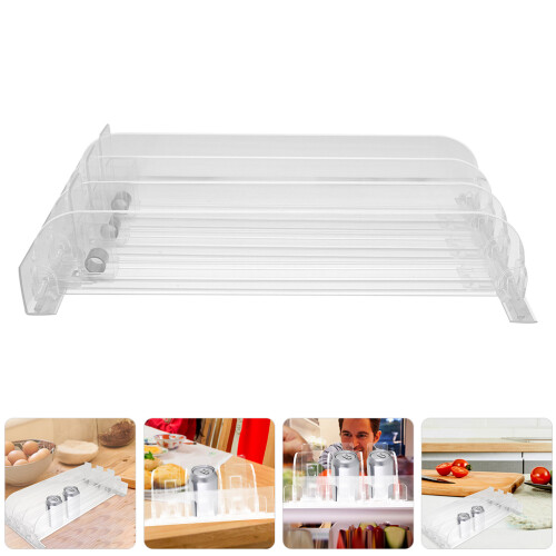2 Sets Auto-Push Clear Tray Rack For Supermarket Drinking Showcase 1