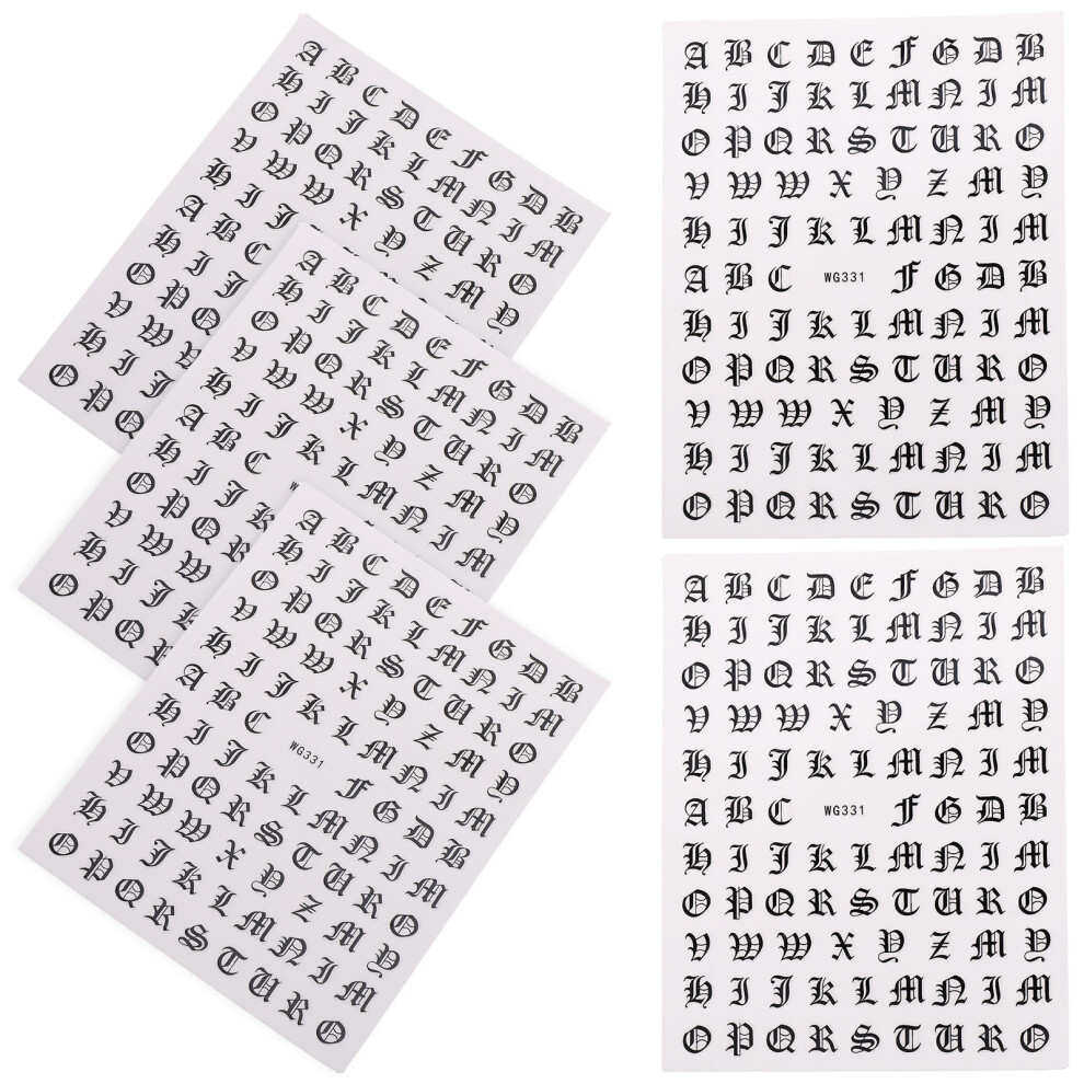 Villcase 10 Sheets Self-Adhesive Alphabet Manicure Nail Stickers