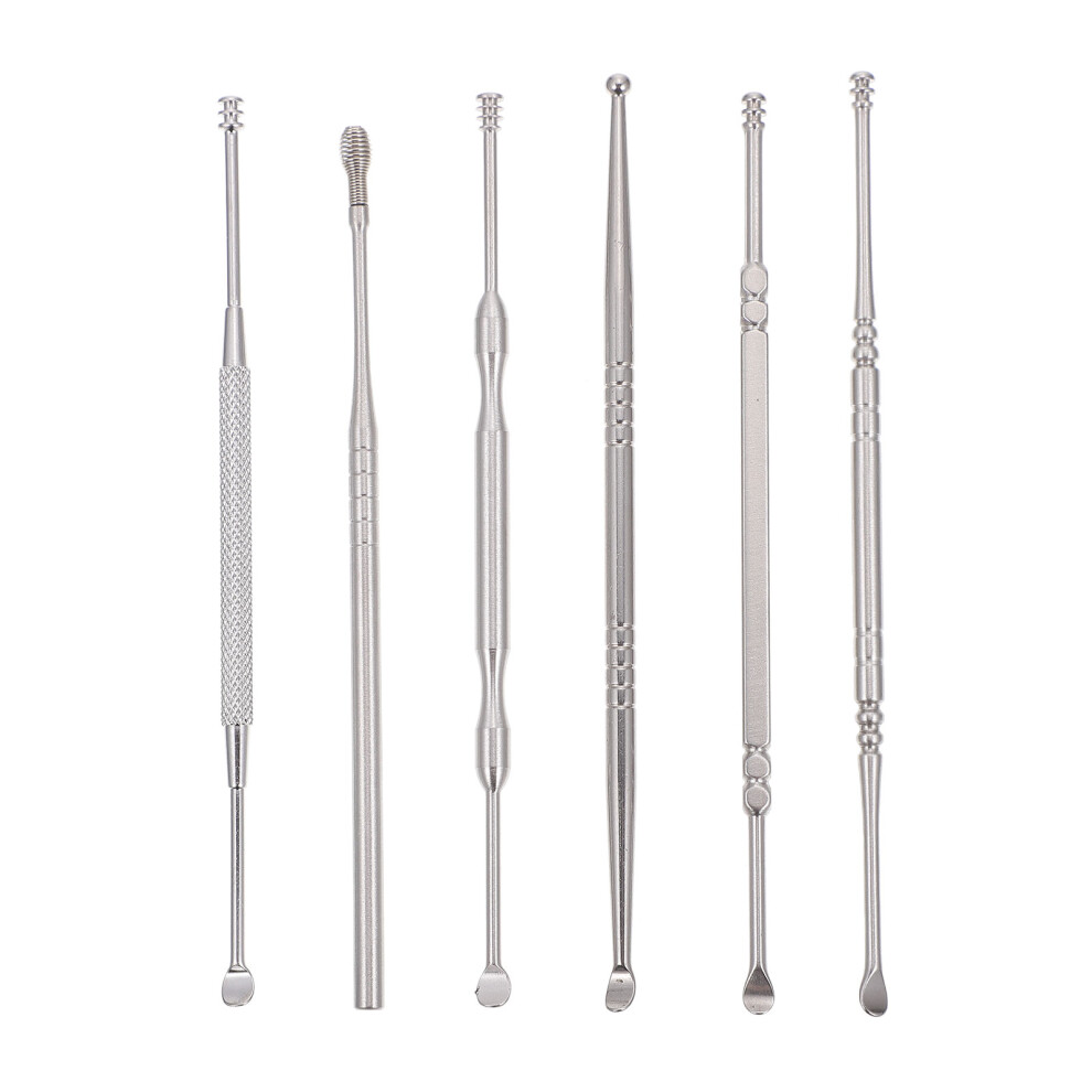Ohphcall 2 Sets Stainless Steel Ear Pick Cleaning Kit Portable