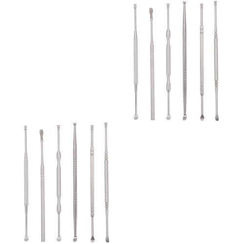 2 Sets Stainless Steel Ear Pick Cleaning Kit Portable 2