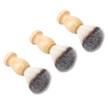 3-teiliges Bart-Schaumpinsel-Set, Holzgriff, weiche Borsten