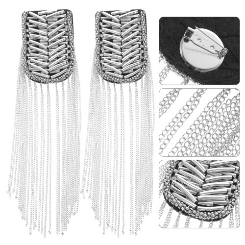 2Pcs Tassel Chain Shoulder Epaulet Arm Decor Accessory 2