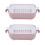 2Pcs Multifunctional Washing Basket Double Layer Draining Rack Pink 5