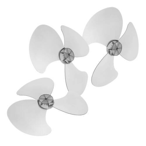 6 Pcs 16 Inch Plastic 3 Leaves Fan Replacement With Nut Covers