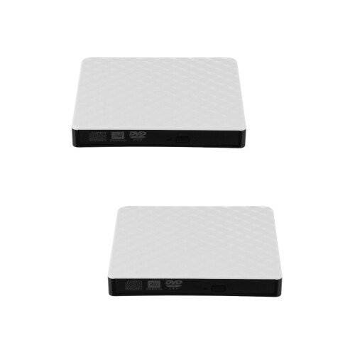 2Pcs USB 3.0 External DVD Burner Ultra Slim for Laptop Desktop 1