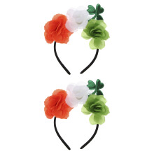 6 Pcs Clover Headbands Rose Hair Hoops For Girls Festival Party