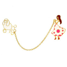 6 Pcs Girl Puppy Brooch Chain Collar Pin Shirt Corsage