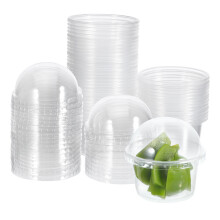 50Stk Kunststoff Puddingbecher Zum Mitnehmen Transparent Einweg Becher