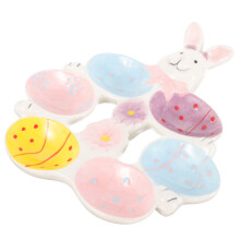 2Pcs Ceramic Egg Trays Cartoon Egg Holders Storage Stands