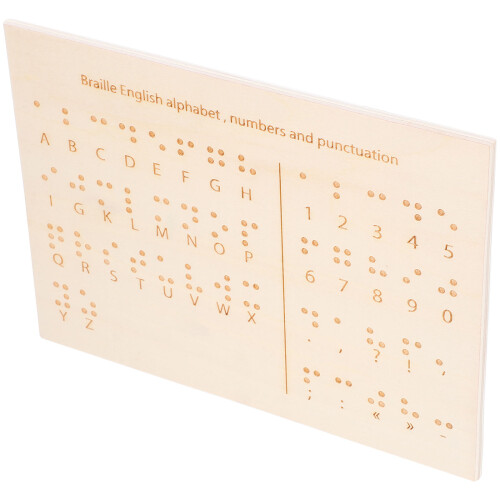 4Pcs Wood Braille Board For Blind Teaching Aid