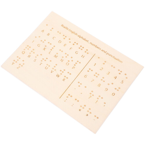 4Pcs Wood Braille Board For Blind Teaching Aid 1