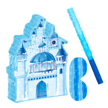 1 Set Weihnachtsburg Piñata Mit Stock Und Augenverdeck Für Kinder