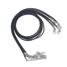 30 Pcs 1.5Mm 60Cm Waxed Black Necklace Cord With Clasp For Jewelry Making