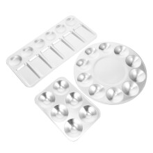 6St Zilverkleurige Aluminium Verftray Met Glad Oppervlak