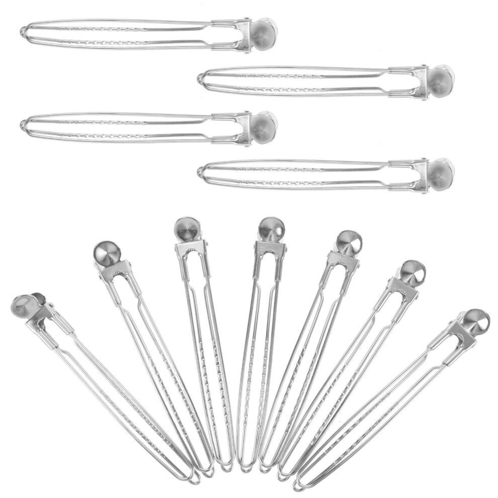 Ohphcall Unisex 24 Pcs Stainless Steel Hair Clip Grips Sectioning Clips For Salon Use