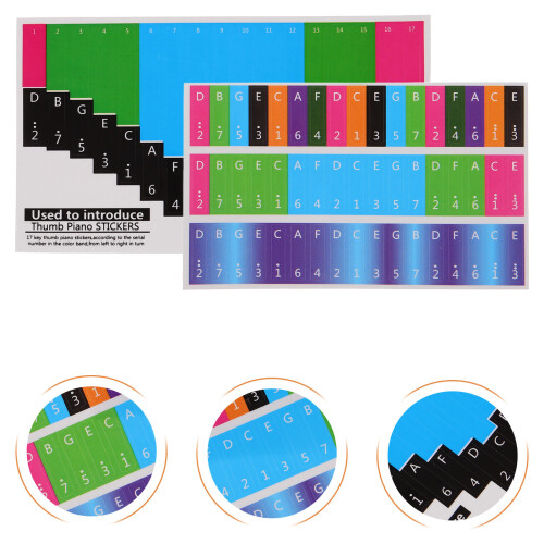 feuille d'autocollants pour kalimba - décalque clavier et échelle 2