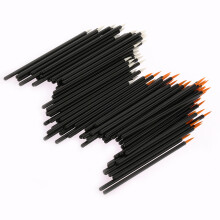 100 stuks wegwerp ooglijnborstels kunststof handvat nylon (wit)