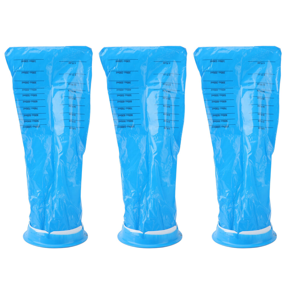 Blue 30Pcs Disposable Pe Vomit Bags, 1L Capacity, Leak-Proof,