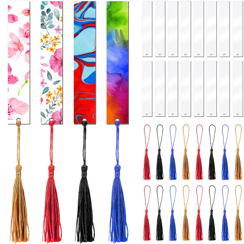 Photos - Other Office Equipment 200 Pcs Clear Acrylic Blank Bookmarks With Tassels For Diy