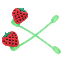 8 Pcs Strawberry Shape Straw Tips Cover Reusable Cap