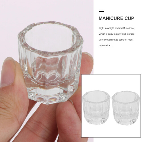 2 kristallen cups voor nagelstyling, 2