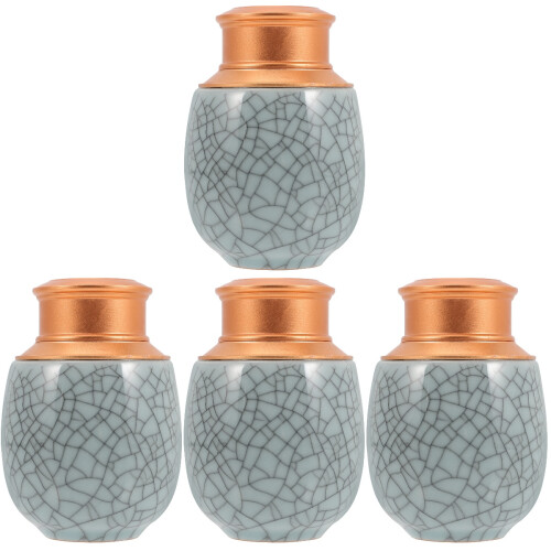 4Pcs Ceramic Pet Urn For Dog Cat Ashes Memorial Keepsake Box 1