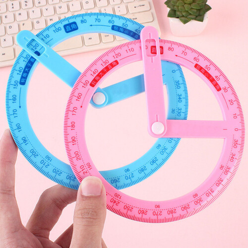 3Pcs Plastic Protractor Student Teacher Aid For School 2