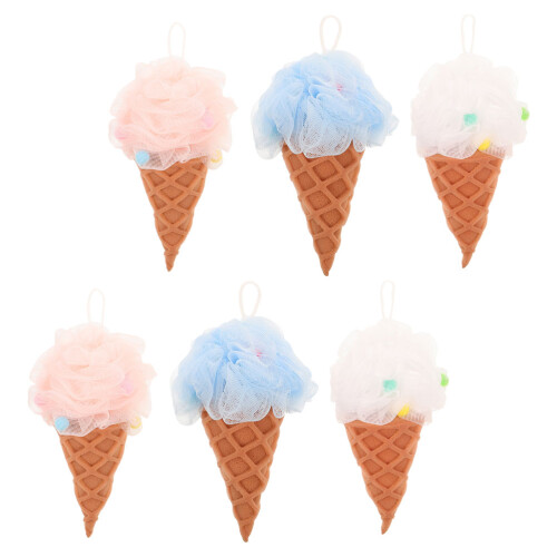 12 Pcs Cartoon Ice Cream Shape Bath Loofahs Scrubber 2