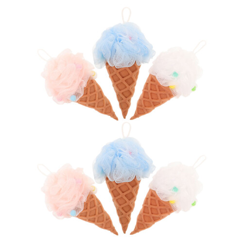 12 Pcs Cartoon Ice Cream Shape Bath Loofahs Scrubber 1