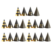 100 Pcs New Years Party Hats Cone Shiny Decorative Supplies For Kids