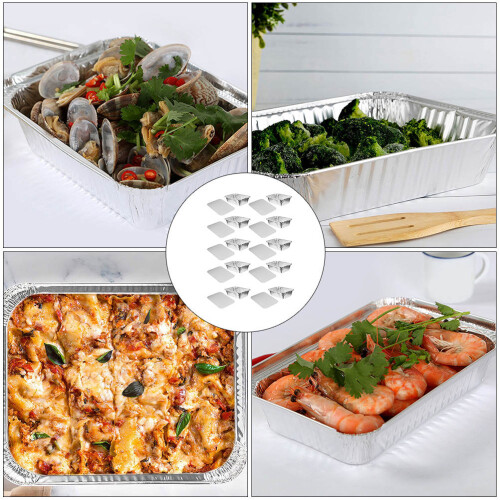 30Pcs Rectangular Aluminum Foil Containers Silver 1