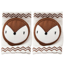 One Pair Fox Pattern Deep Coffee Knee Pads For Kids Infants