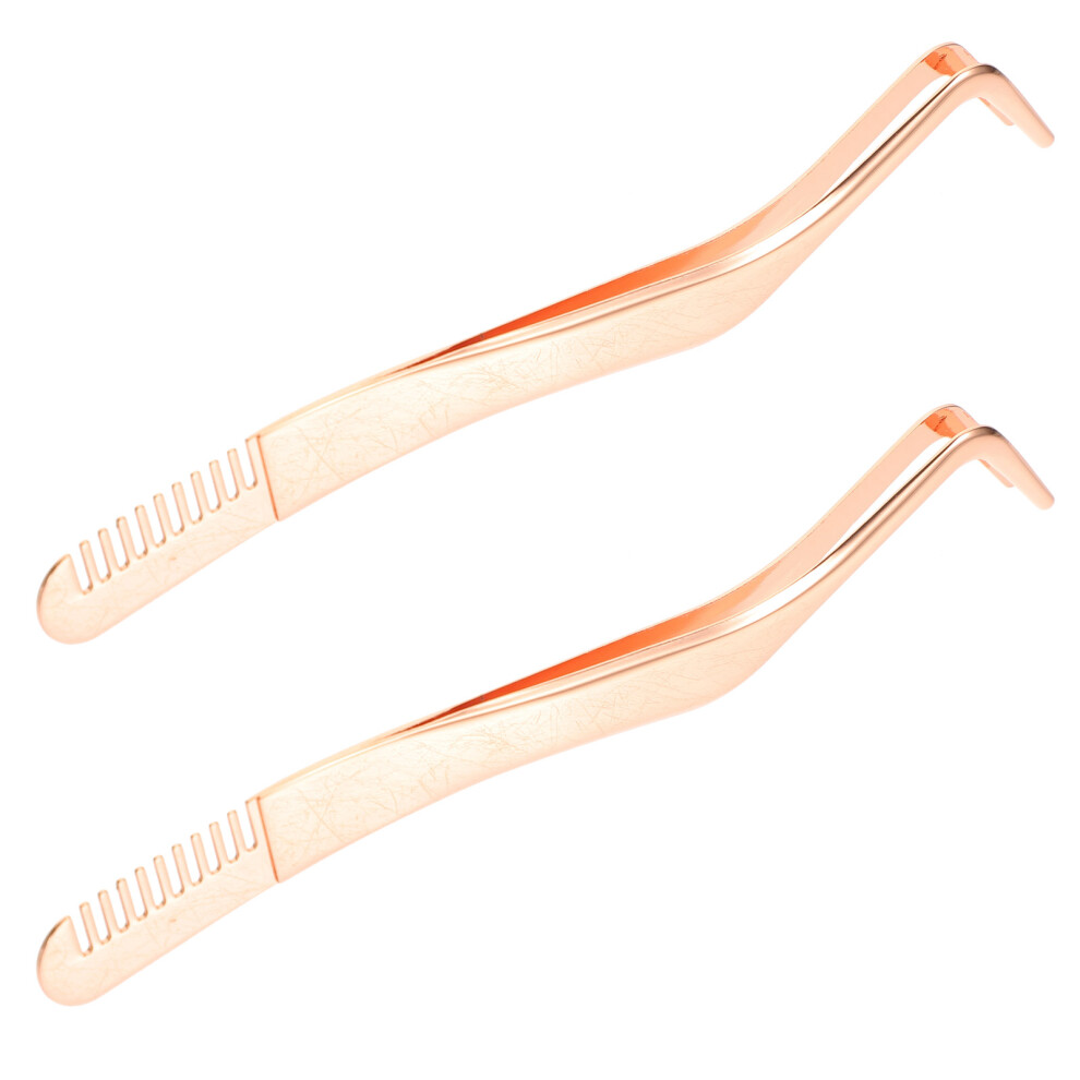 Happyyami 8 Pcs Stainless Steel Eyelash Extension Tweezers And Comb Applicator