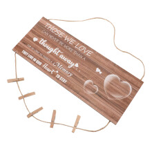 4 Sets Wood Plaque With Photo Clip For Home Wall Decor