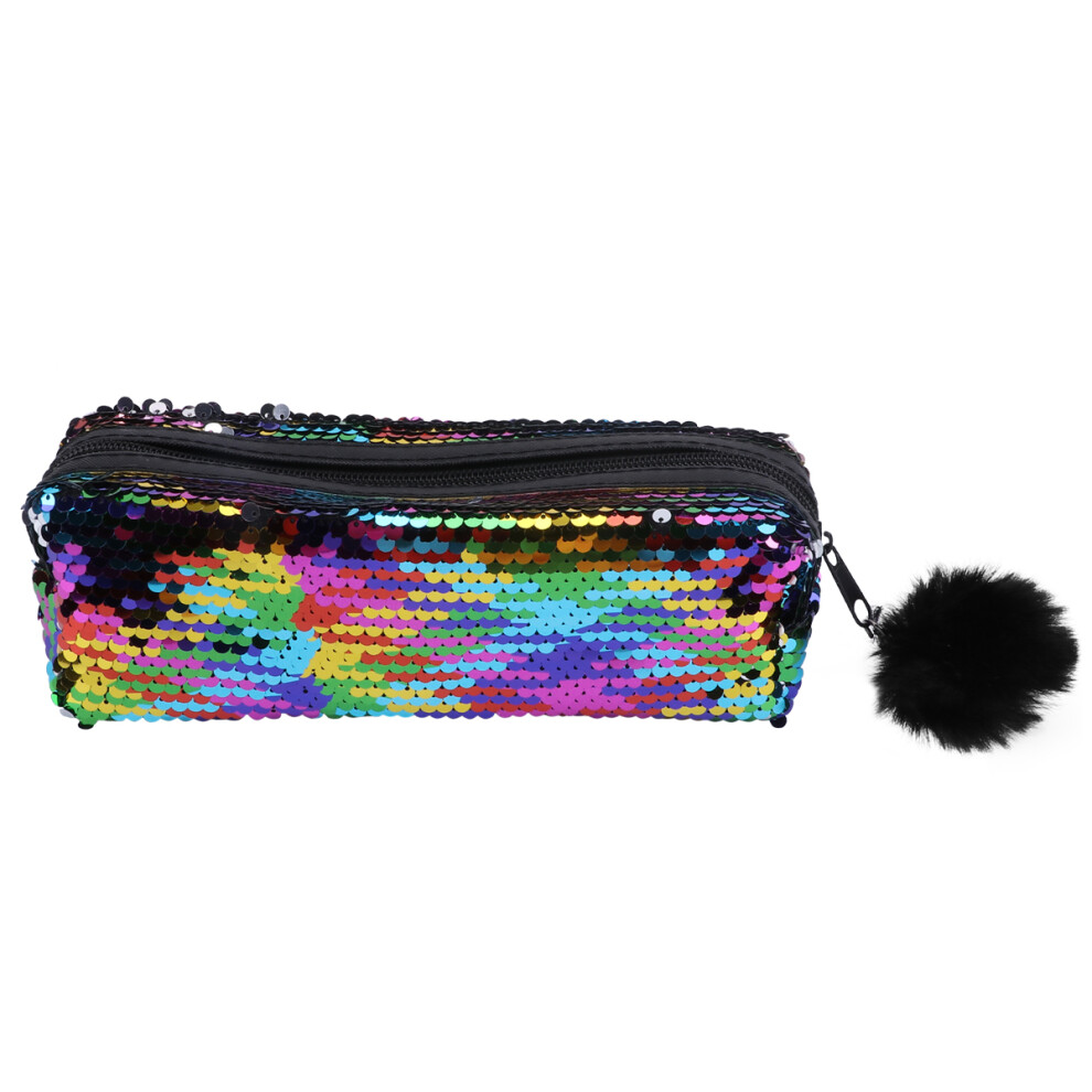 Solustre 1Pc Sequined Pencil Bag Mermaid Style Stationery Storage