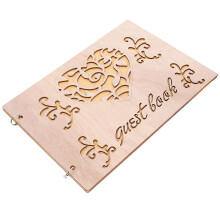 Wooden Wedding Guest Book Rustic Beige Wood Sign For Reception