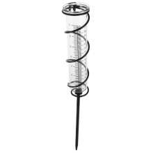 Outdoor Rain Gauge Iron Flower Stake Garden Measure