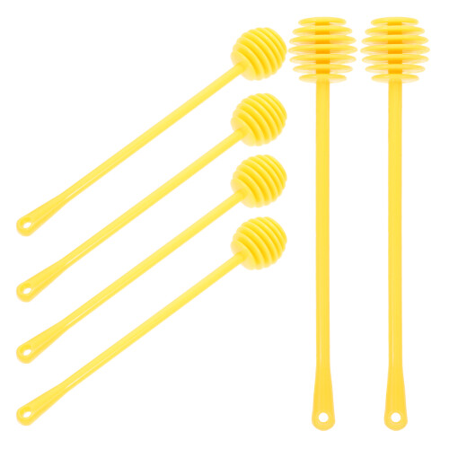 6Pcs Wooden Honey Dipper Sticks Multi-Functional Stirring Tool