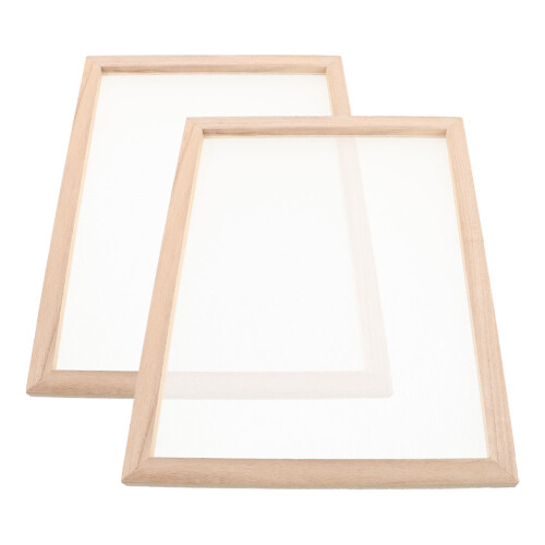 2 Pcs 2 In 1 Wooden Paper Making Screen Mold With Frame