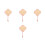 4Pcs Hand Woven Straw Fan Small Four Leaf Clover Shape 4
