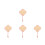 4Pcs Hand Woven Straw Fan Small Four Leaf Clover Shape 7