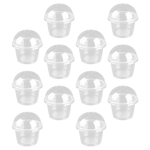 100 Pcs Thickened Storage Cups With Lid For Desserts (Transparent)