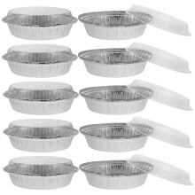 50 Sets Round Aluminum Foil Pans With Lids For Baking And Kitchen Use