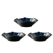 6 Pcs Japanese Style Ceramic Seasoning Plate Lotus Leaf Sauce Dish