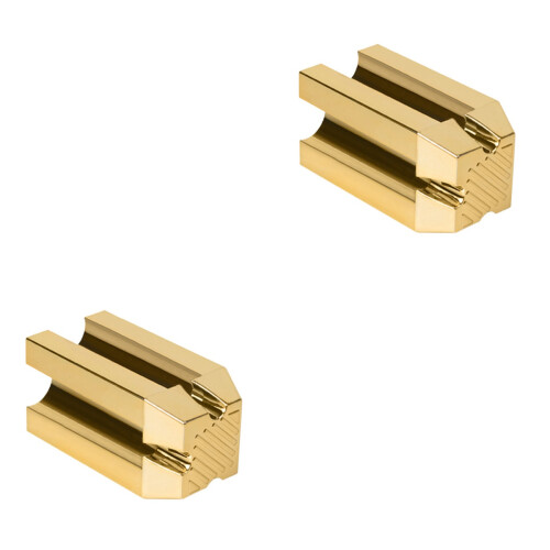 2 Pcs Professional Eyebrow Pencil Sharpener Four Sides Golden 2