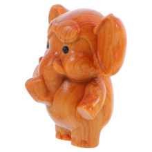 5Pcs Wooden Elephant Carved Animal Ornament For Home Office Decor