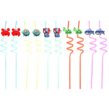10Pcs Sea Animal Theme Reusable Beverage Straws
