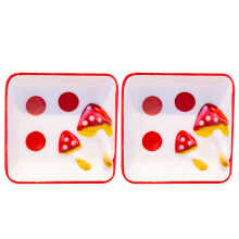 2Pcs Mushroom Seasoning Plates For Appetizers And Sauces
